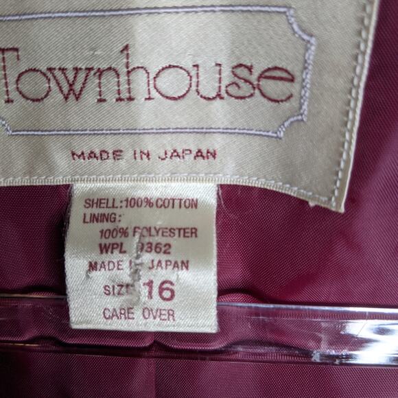 Vintage 80's Townhouse Corduroy Blazer Unstructured One Button Raspberry Pink - Picture 4 of 10